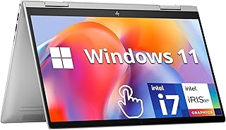 Ноутбук-трансформер HP Envy x360 2-в-1 с 14-дюймовым сенсорным экраном Full HD, процессор Intel i7-1355U, 16 ГБ ОЗУ, SSD-накопитель 1 ТБ, клавиатура с подсветкой, 5-мегапиксельная камера, сканер отпечатков пальцев, Wi-Fi 6E, Windows 11, серебристый цвет.