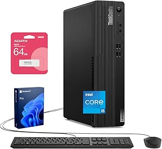 Настольный компьютер Lenovo ThinkCentre M70s в компактном форм-факторе для бизнеса, процессор Intel i5-14400 14-го поколения (10 ядер), 32 ГБ оперативной памяти DDR5, SSD-накопитель 1 ТБ, HDMI, DisplayPort, Wi-Fi 6, Windows 11 Pro, в комплекте с USB-накопителем Adata UC310 64 ГБ.