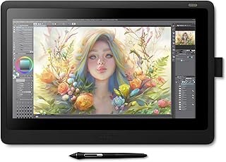 Графический планшет Wacom Cintiq 16 с экраном, 15,4-дюймовым Full HD дисплеем, в комплекте с пером Pro Pen 2 с функцией наклона, планшет для графического дизайна и анимации для Mac и ПК.