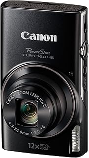 Цифровая фотокамера Canon PowerShot ELPH 360 с 12-кратным оптическим зумом и стабилизацией изображения — с поддержкой Wi-Fi и NFC (черная)