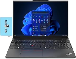 Ноутбук Lenovo ThinkPad E16 Gen 1 для бизнеса, 16-дюймовый WUXGA IPS-дисплей, 300 нит (AMD Ryzen 5 7530U 6-ядерный 2,00 ГГц, 16 ГБ ОЗУ, 512 ГБ PCIe SSD, AMD Radeon, клавиатура KYB с подсветкой, отпечаток пальца, Wi-Fi 6, Windows 11 Pro) с Dockztorm Hub