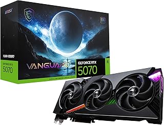 Видеокарта MSI Gaming RTX 5070 12G Vanguard SOC (12 ГБ GDDR7, 192-бит, экстремальная производительность: 2655 МГц, DisplayPort x3 2.1a, HDMI 2.1b, архитектура NVIDIA Blackwell)