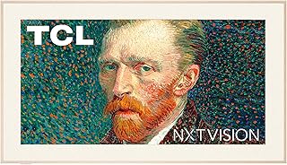 Телевизор TCL 55-дюймовый NXTVISION Series QLED 4K UHD Google Smart TV в рамке в стиле холста - QLED, 120 Гц, матовый антибликовый экран, рамка и рамка в комплекте, Atmos, картина в комплекте (55A300W, модель 2024 года)