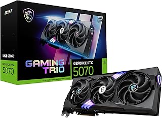 Видеокарта MSI RTX 5070 12G Gaming Trio OC (12 ГБ GDDR7, 192-бит, экстремальная производительность: 2625 МГц, DisplayPort x3 2.1a, HDMI 2.1b, архитектура NVIDIA Blackwell)