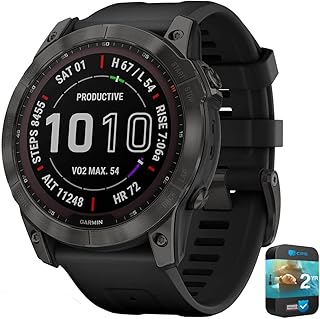 Смарт-часы Garmin 010-02541-10 Fenix ​​7X Sapphire Solar, цвет Carbon Gray, DLC Titanium, с черным ремешком, в комплекте с расширенной защитой CPS на 2 года.