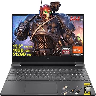 Игровой ноутбук HP Victus 15, 15,6" FHD IPS 144 Гц (AMD FreeSync Premium), 6-ядерный AMD Ryzen 5 7535HS, 16 ГБ DDR5, 512 ГБ SSD, Radeon RX 6550M (>RTX3050), подсветка, USB-C, быстрая зарядка, Windows 11 с ICP Accessory.