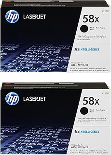 Комплект из 2 черных картриджей HP 58X с увеличенным ресурсом | Оригинальный картридж | Совместимость: Laserjet Enterprise M406dn, Enterprise MFP M430f, Pro M404 Series, M428 Series | CF258X | Каждый картридж
