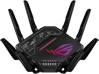 ASUS ROG Rapture GT-BE98 PRO — первый четырехдиапазонный игровой маршрутизатор WiFi 7 с поддержкой 320 МГц, двумя портами 10G, трехуровневым ускорением игр, мобильным игровым режимом, бесплатной защитой, AiMesh и функциями VPN.
