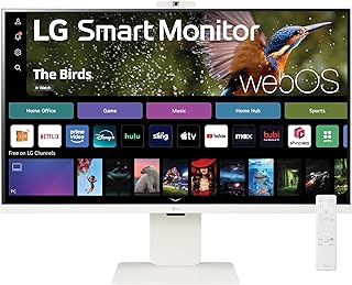 Смарт-монитор LG 32SR85U-W, 32 дюйма, 4K UHD (3840x2160), IPS-дисплей, webOS 23, USB Type-C 90 Вт PD, встроенная веб-камера FHD и динамики, HDR 10, AirPlay 2, функция совместного использования экрана, Bluetooth, белый.
