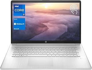 Ноутбук HP 2025 Premium, 17,3-дюймовый сенсорный экран HD+, процессор Intel Core i7-1355U, 32 ГБ оперативной памяти, твердотельный накопитель PCIe 1 ТБ, веб-камера, сканер отпечатков пальцев, клавиатура с подсветкой, Wi-Fi 6, Windows 11 Home.