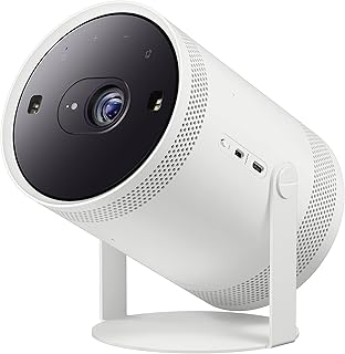 Портативный смарт-проектор Samsung Freestyle 2-го поколения с игровым центром, разрешением Full HD, поддержкой HDR, возможностью просмотра фильмов на большом экране и объемным звуком 360°, модель SP-LFF3CLAXXZA, 2023 года выпуска.