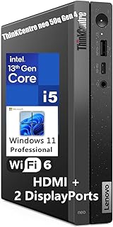 Lenovo ThinKCentre neo 50q Gen 4 Tiny 1L Business Mini Desktop Computer, 13th Gen 8-Core i5-13420H (Beat i7-1355U), 16GB DDR4 RAM, 512GB PCIe SSD, 2 DisplayPort, WiFi 6, Windows 11 Pro, Vent-Hear