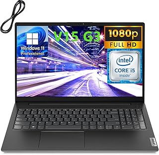 Ноутбук Lenovo 2023 V15 G3 15,6" FHD для бизнеса, процессор Intel i5-1235U 12-го поколения (превосходит i7-1195G7), 16 ГБ оперативной памяти DDR4, твердотельный накопитель PCIe SSD 512 ГБ, Wi-Fi 802.11AC, Bluetooth 5.1, Windows 11 Pro, кабель AZ-XUT.