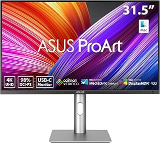Профессиональный монитор ASUS ProArt Display 32” (видимая область 31,5 дюйма) (PA329CRV) - IPS, 4K UHD (3840 x 2160), 98% DCI-P3, точность цветопередачи ΔE < 2, сертифицирован Calman, USB-C PD 96 Вт, последовательное подключение, VESA DisplayHDR400
