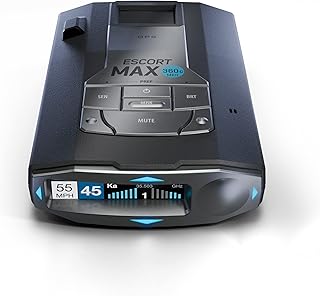 Радар-детектор Escort MAX 360c MKII с лазерным считывателем — двухдиапазонный Wi-Fi и Bluetooth, стрелки направления на 360°, исключительный радиус действия, функция Shared Alerts, совместимость с Apple CarPlay и Android Auto, черный.