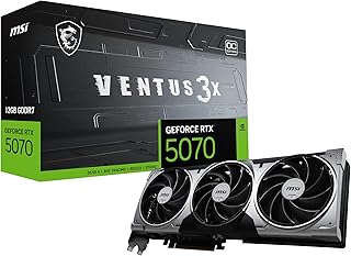 Видеокарта MSI Gaming RTX 5070 12G Ventus 3X OC (12 ГБ GDDR7, 192-бит, экстремальная производительность: 2557 МГц, DisplayPort x3 2.1a, HDMI 2.1b, архитектура NVIDIA Blackwell)