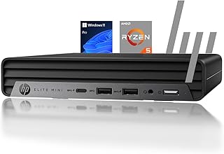 Настольный компьютер HP 2025 Elite 805 Mini PC, AMD Ryzen 5 (превосходит i7-11700T), сверхтихий дизайн, 32 ГБ ОЗУ, 1 ТБ PCIe SSD, поддержка двух дисплеев 4K, USB-C, Wi-Fi 6, клавиатура и мышь, Windows 11 Pro