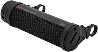 Мотоциклетная звуковая панель Kuryakyn 2720 MTX Road Thunder Weather Resistant: 300-ваттные динамики, устанавливаемые на руль, с Bluetooth, USB-зарядным устройством, матовый черный цвет.