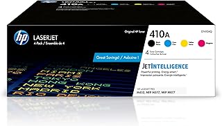 Картриджи с тонером HP 410A черного, голубого, пурпурного и желтого цветов (4 шт.) | Совместимы с принтерами HP Color LaserJet Pro серии M452, HP Color LaserJet Pro MFP серии M377, M477 | CF410AQ