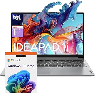 Ноутбук Lenovo Essential | Ideapad 1i | 20 ГБ ОЗУ | 15,6-дюймовый FHD-дисплей | 1 ТБ PCIe + 128 ГБ eMMC-накопитель | 1 год подписки на Office 365 + Lenovo ADP | Двухъядерный процессор Intel | HDMI | Wi-Fi 6 | Windows 11 Home | Серый