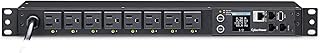 Коммутируемый блок распределения питания CyberPower PDU41001, 100-120 В/15 А (с пониженной мощностью до 12 А), 8 розеток, установка в стойку 1U.