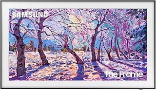 Телевизор Samsung 32-дюймовый QLED The Frame LS03C Series, Quantum HDR, режим Art Mode, матовый антибликовый дисплей, тонкое настенное крепление в комплекте, Smart TV со встроенной Alexa (QN32LS03CB)