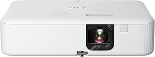 Портативный проектор Epson EpiqVision Flex CO-FH02 Full HD 1080p с поддержкой Smart Streaming, 3-чиповым 3LCD-дисплеем, яркостью 3000 люмен (цветной/белый режим), Android TV, Bluetooth, динамиком 5 Вт, для домашних развлечений.
