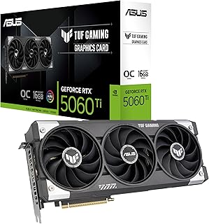 Видеокарта ASUS TUF Gaming GeForce RTX ™ 5060 Ti 16GB GDDR7 OC Edition (PCIe® 5.0, HDMI®/DP 2.1, 3.1-слот, компоненты военного класса, защитное покрытие печатной платы, вентиляторы Axis-Tech)