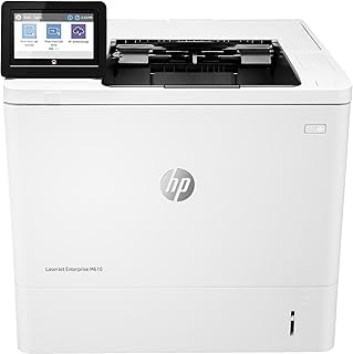 Монохромный принтер HP LaserJet Enterprise M610dn со встроенным Ethernet и возможностью двусторонней печати (7PS82A), белый.