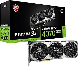 Видеокарта MSI Gaming RTX 4070 Super 12G Ventus 3X OC (NVIDIA RTX 4070 Super, 192-бит, экстремальная тактовая частота: 2520 МГц, 12 ГБ GDRR6X 21 Гбит/с, HDMI/DP, архитектура Ada Lovelace)