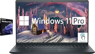 Ноутбук Dell Inspiron с сенсорным экраном, 15,6-дюймовый, для бизнеса и студентов, Windows 11 Pro, 32 ГБ ОЗУ, 1 ТБ SSD, процессор Intel i5-1155G7, Full HD IPS-дисплей, цифровая клавиатура, HDMI, цвет «угольно-черный».