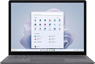 Microsoft Surface Laptop 5, 13,5-дюймовый сенсорный экран, процессор Intel Evo Core i5-1235U 1,3 ГГц, 8 ГБ ОЗУ, SSD 256 ГБ, Windows 11 Pro, платиновый цвет.