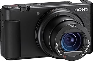 Цифровая фотокамера Sony ZV-1 для создателей контента, видеоблогинга и YouTube с поворотным экраном, встроенным микрофоном, записью видео 4K HDR, сенсорным дисплеем, прямой видеотрансляцией и веб-камерой.