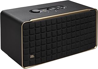 JBL Authentics 500 — домашняя акустическая система в стиле ретро с Bluetooth, голосовым управлением, Dolby Atmos, поддержкой мультирум-воспроизведения, встроенными Alexa и Google Assistant, автоматической настройкой.