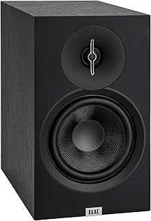 Полочные акустические системы ELAC Debut 3.0 DB63-BK, цвет черный ясень (пара) - 1-дюймовый твитер с алюминиевым куполом и 6,5-дюймовый низкочастотный динамик из арамидного волокна - 2-полосная фазоинверторная конструкция - частотный диапазон от 42 Гц до 38 кГц
