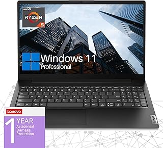 Ноутбук Lenovo V15 Gen 4 для бизнеса, 15,6-дюймовый FHD-экран, AMD Ryzen 5 5500U, 24 ГБ ОЗУ, 1 ТБ SSD, веб-камера, HDMI, Wi-Fi, Windows 11 Pro, черный.