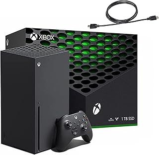 Игровая консоль Xbox Series X 1 ТБ + 1 беспроводной контроллер — обратная совместимость с тысячами игр, оптимизированная производительность, игры в разрешении 4K, до 120 кадров в секунду — HDMI-кабель