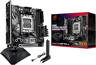 Материнская плата ASUS ROG Strix X870-I Gaming WiFi AMD X870 AM5 DDR5 8400 HDMI 2xUSB4 2x M2 USB3.2 WiFi 7 + BT Aura RGB 2.5Gbit LAN Mini ITX 10+2+1 Power Stages, Dual USB4, ROG Strix HIVE II