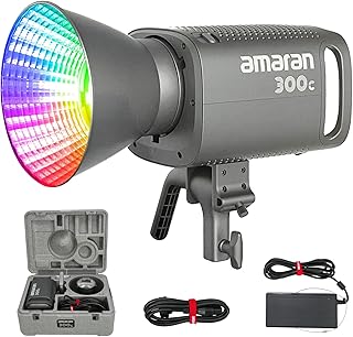 Видеосвет Aputure Amaran 300c RGB COB с креплением Bowen, цветовая температура от 2500K до 7500K с регулировкой G/M, 26 580 люкс на расстоянии 1 м, поддержка гиперрефлектора, управление через приложение.