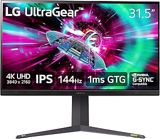 Игровой монитор LG UltraGear 32" 4K UHD (3840x2160), 144 Гц, 1 мс, VESA DisplayHDR 400, G-SYNC и AMD FreeSync Premium, HDMI 2.1, DisplayPort, 4-контактный разъем HP Out DTS HP:X, регулируемая по наклону/высоте/поворотная подставка, черный