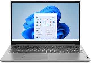 Ноутбук Lenovo IdeaPad 1, 15,6-дюймовый FHD-дисплей, AMD Ryzen 5 5500U, 8 ГБ ОЗУ, 512 ГБ SSD, Windows 11 Home, камера 720p с защитной шторкой, интеллектуальное шумоподавление, цвет «Облачно-серый».
