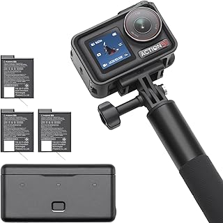 DJI Osmo Action 5 Pro Adventure Combo, экшн-камера 4K с сенсором 1/1.3", увеличенное время автономной работы до 12 часов с тремя батареями, стабилизация, два сенсорных OLED-экрана, мини-экшн-камера для путешествий и видеоблогинга.