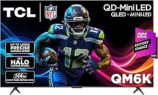 Телевизор TCL 55 дюймов, серия QM6K, QD-Mini LED 4K UHD, Google Smart TV — лучшее соотношение цены и качества. Мини-LED телевизор: QLED, 144 Гц, 240 Гц для игр, высококонтрастный экран, аудиосистема Onkyo, Dolby Atmos (55QM6K, модель 2025 года).