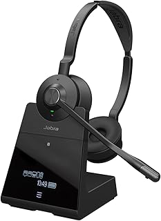 Беспроводная гарнитура Jabra Engage 75 SE (второе издание), с двумя наушниками – телефонная гарнитура с лучшими в отрасли показателями беспроводной связи, усовершенствованным микрофоном с шумоподавлением и временем автономной работы – черная.