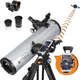 Телескоп Celestron StarSense Explorer DX 130AZ с поддержкой приложения – 130-мм ньютоновский рефлектор с док-станцией для смартфона и приложением StarSense – совместим с iPhone и Android – прост в использовании для начинающих.