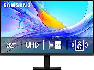 Монитор Samsung 32” ViewFinity S8 (S80UD) 4K UHD IPS HDR10 с высоким разрешением, USB-C, встроенными динамиками, эргономичной подставкой, встроенным KVM-переключателем, интеллектуальной защитой зрения, LS32D808UBNXGO, 2025