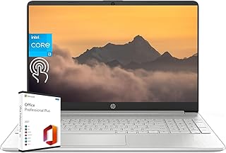 Ноутбук HP для бизнеса и учебы, 15,6-дюймовый сенсорный HD-экран, 6-ядерный процессор Intel i3-1215U, 16 ГБ оперативной памяти, 512 ГБ SSD, графика Intel UHD Graphics, Windows 11 Home, с пожизненной лицензией Microsoft Office.