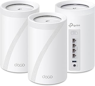 TP-Link Deco BE63 Tri-Band WiFi 7 BE10000 Whole Home Mesh System - 6-Stream 10 Gbps, 4x2.5G Ports Wired Backhaul, 4X Smart Internal Antennas, VPN, MU-MIMO, HomeShield, Free Expert Support (3 шт.)
