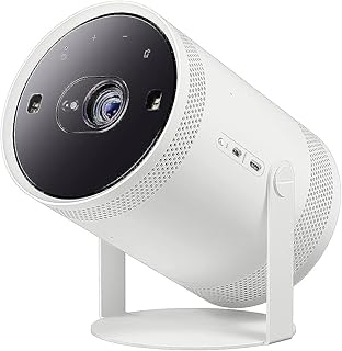 Портативный смарт-проектор SAMSUNG Freestyle FHD HDR 30" - 100" для домашнего кинотеатра в помещении и на открытом воздухе, обеспечивающий эффект большого экрана и превосходный объемный звук 360° со встроенной Alexa (SP-LSP3BLAXZA).
