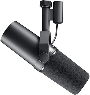 Микрофон Shure SM7B — вокальный динамический студийный микрофон для вещания, подкастов, записи, игр и стриминга, XLR, прочная конструкция, съемная ветрозащита, мягкое звучание, теплый вокал, широкий частотный диапазон.